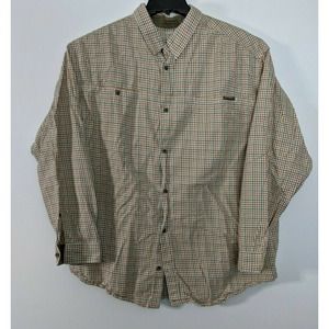Columbia River Lodge Men's XXL Orange & Tan Plaid Long Sleeve Button Front Shirt